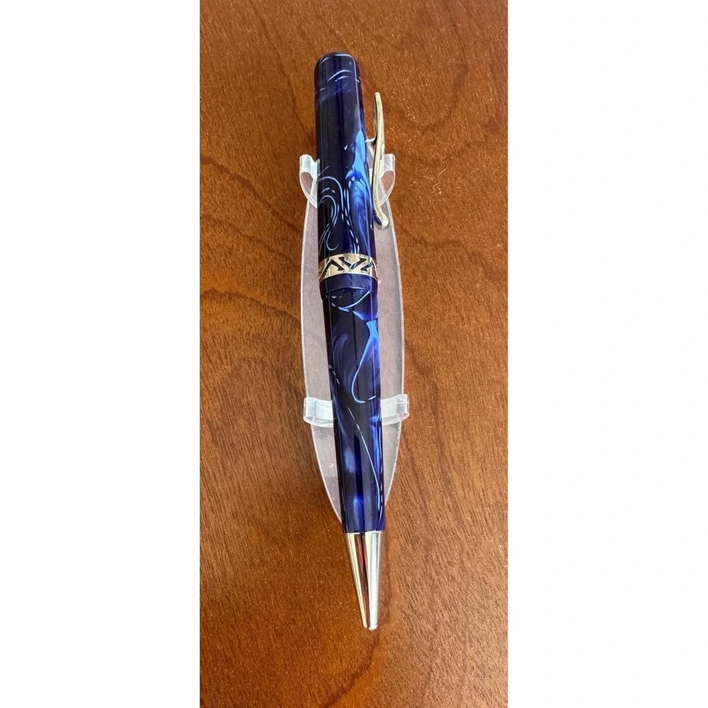 Visconti Midnight Voyager Ballpoint Pen Typhoon Blue 1992 Twist Retract RARE